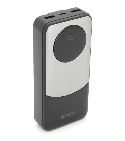 Power Bank BETWEEN BTW-P6 20000mAh, 2 кабелі: Type-C+Lighting, Black, 460g, Box